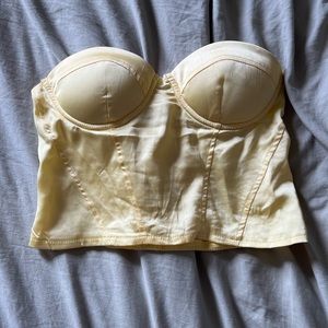 Yellow Strapless Tube Top